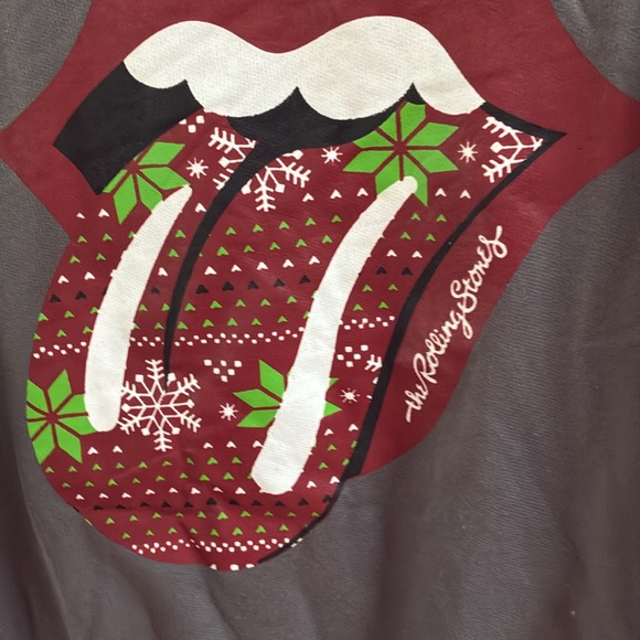 The Rolling Stones womens sz M Holiday Sweatshirt - Dark Gray and Red - Picture 2 of 5